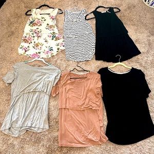BULK. 3 nursing tanks and 3 nursing short sleeve. Great condition! Barely worn.